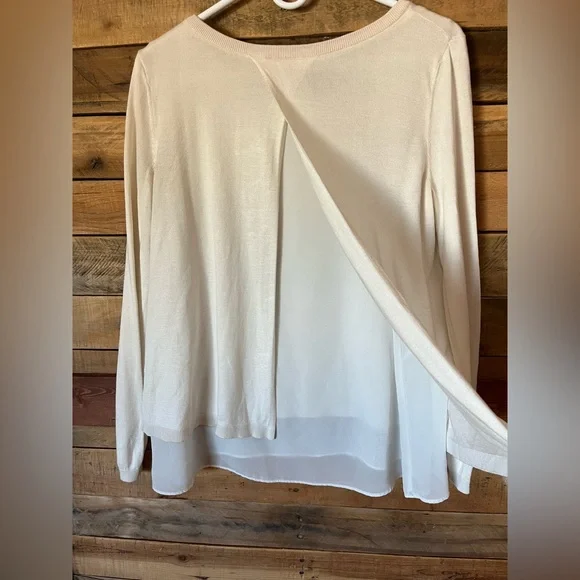 H&M Cream Sheer Hem Sweater Blouse - Picture 5 of 5